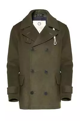 Buy Original Montgomery Men's Olive Teddy Pea Coat • 200£