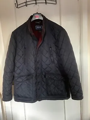 Buy Mens Thigh Length Navy Padded Jacket, Large, Maine New England, Good Condition • 13.18£