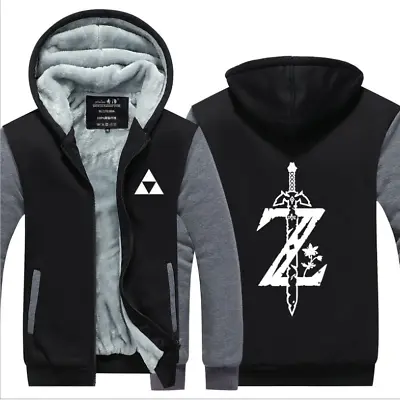 Buy The Legend Of Zelda Z Logo Hoodie Men Jacket Fleece Winter Warm Thick Sweatshirt • 40.80£