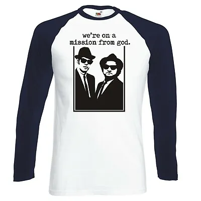 Buy Inspired By Blues Brothers  Mission From God  Raglan Longsleeve Baseball T-shirt • 16.99£