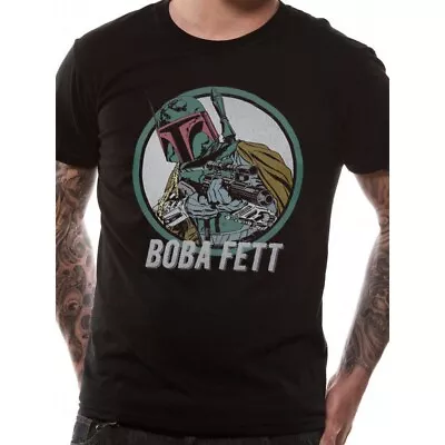 Buy Star Wars Boba Fett And Blaster Multicolored Image Unisex Black T-Shirt • 7.95£