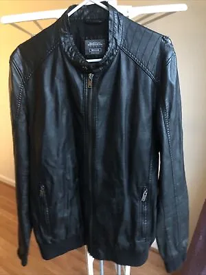 Buy Mens Black BURTON MENSWEAR LONDON Smart Casual Faux Leather Jacket Size Medium • 9.99£