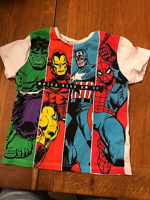 Buy Marvel Super Hero’s T Shirt Age 2-3 Spider-Man Iron Man Hulk Captain America  • 4.99£