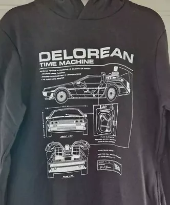 Buy Official Back To The Future Delorean Hoodie Black Size Mens Small NEW With Tags • 18.99£