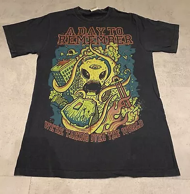Buy A Day To Remember Were Taking Over The World Alien T Shirt Black Small • 14.99£