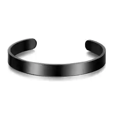 Buy Men's Black Stainless Steel Cuff Bracelet By Philip Jones • 9.99£