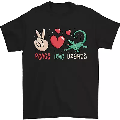 Buy Peace Love Lizards Funny Gecko Iguana Mens T-Shirt 100% Cotton • 8.49£