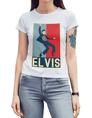 Buy Elvis Presley Women's T-Shirt Art Music Rock King Rockabilly Jailhouse 50s 60s • 9.99£