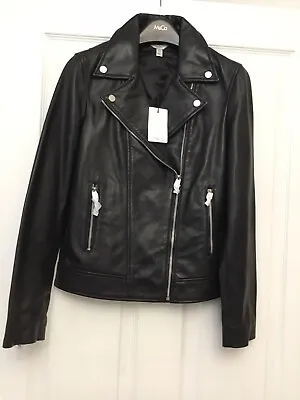 Buy Women's Leather Biker Jacket Size 8 Colour Black New RRP £204 • 88£