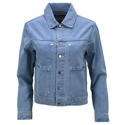 Buy Womens Denim Jacket TOP LOOK Regular Fit Vintage TRUCKER Casual Ladies Outwear • 16.99£