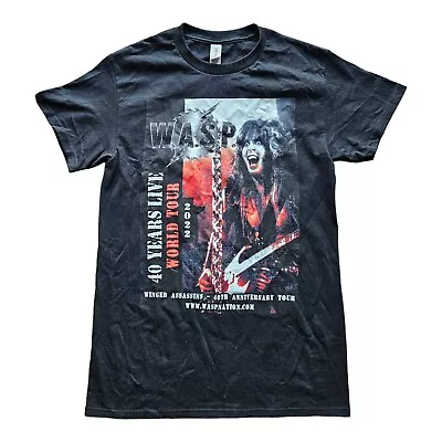 Buy W.A.S.P Wasp Band 40 Years Live World Tour 2022 Gildan Heavy Cotton T-Shirt S • 20£