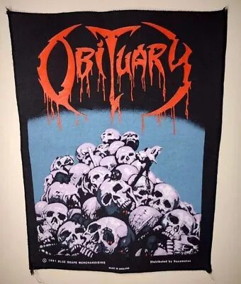 Buy 1991 Obituary Cause Of Death Backpatch Official Bluegrape Merch Rare Vintage New • 247.97£