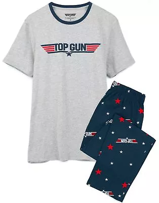 Buy Top Gun Mens Pyjamas Adults Fighter Movie Logo T-Shirt Trousers Pjs Set • 22.99£