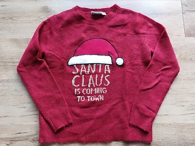 Buy Primark Ladies Red 'Santa Claus Is Coming To Town' Christmas Jumper, Size... • 5£