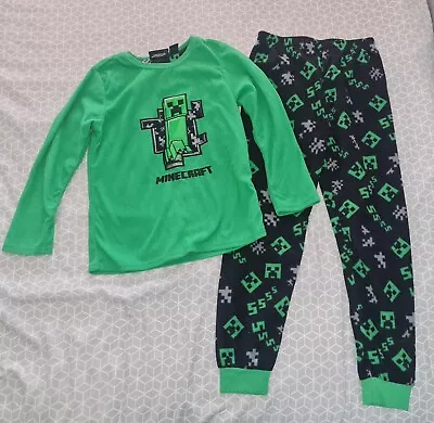 Buy Boys Minecraft Fleece Pyjamas,  Age 7-8 Years • 0.99£