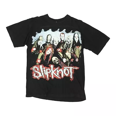 Buy Slipknot Mens Black Tshirt | Vintage 90s Y2K Heavy Metal Music Band Tee VTG • 65£