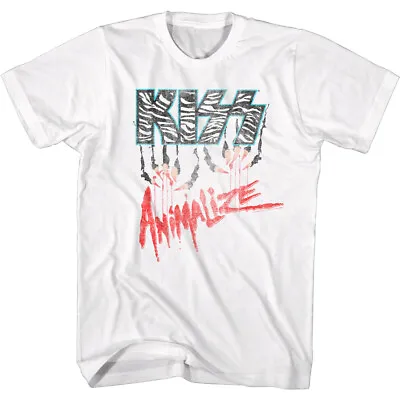 Buy Kiss Animalize Logo Leopard Stripe Men's T Shirt Metal Music Band Merch • 42.23£
