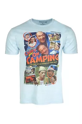 Buy Carry On Camping Film Paradise Camp Site Official T Shirt Sid James Light Blue • 15.99£