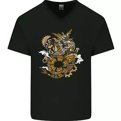Buy Steampunk Dragon Mens V-Neck Cotton T-Shirt • 9.99£