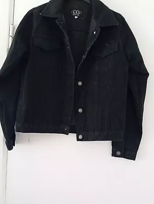 Buy Ladies Black Denim Jacket 12 • 6.99£