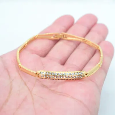 Buy 18K Yellow Gold Filled Clear Mystic Topaz Shiny Charm Bracelet Jewelry Wedding • 6.99£