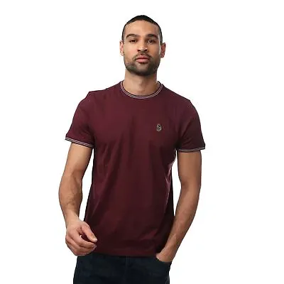 Buy Men's T-Shirt Luke 1977 Looper Tipped Crew Short Sleeve In Red And Blue • 21.99£