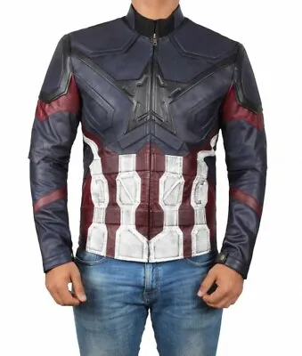 Buy Avengers Infinity War Captain America Costume Leather Jacket • 77.09£