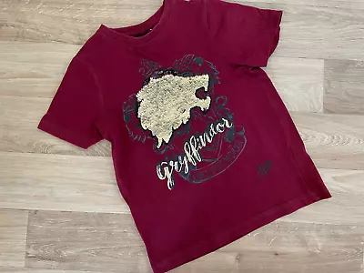 Buy Young Boy Age 5 Years TU Harry Potter Gryffindor Gold Sequin T-shirt • 2.50£