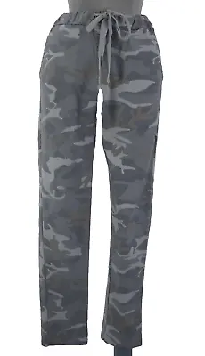 Buy Camouflage Combat Trousers Grey Hi Waist Drawstring Waist Pockets Camo Pants W28 • 9.99£