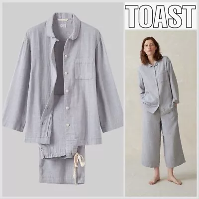 Buy TOAST Ada Ladies Soft Double Cotton Pyjamas Set Size S (UK 10/12) Melange Grey • 59.95£