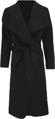 Buy Womens Belted Duster Jacket Ladies Waterfall Italian Trench Drape Long Coat UK • 15.19£