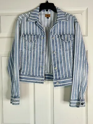 Buy Polo Ralph Lauren Jacket Womens Medium Denim Blue Stripes • 27.02£
