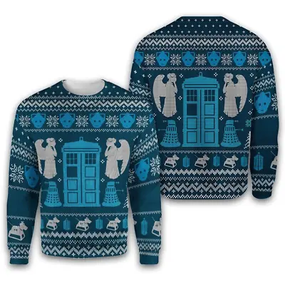 Buy Who'S Outside Doctor Who Ugly Christmas Sweater, Gift For Fan • 38.85£