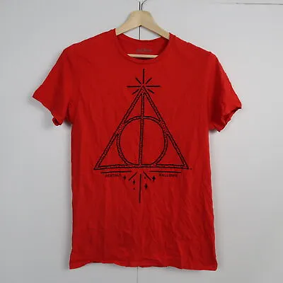 Buy Harry Potter And The Deathly Hallows T-Shirt Adult Size M Red Licensed Tee • 6.12£