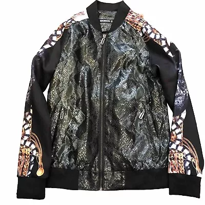 Buy Woman Fake Croc Jacket By Madness Size M With Razor Shaped Zips • 4.50£