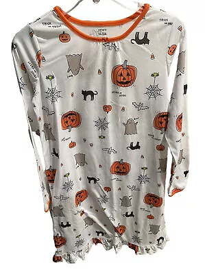 Buy Carters Halloween Nightgown Pajamas Girls 12-14 Pumpkins Ghost Spider Cat NWOT • 5.13£