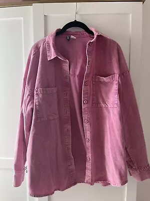 Buy Pink Denim Style Button Up Jacket • 5£