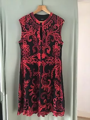 Buy By Roman, Ladies Evening Dress With Bolero Jacket.  Black And Red. Lined. UK 18. • 20£