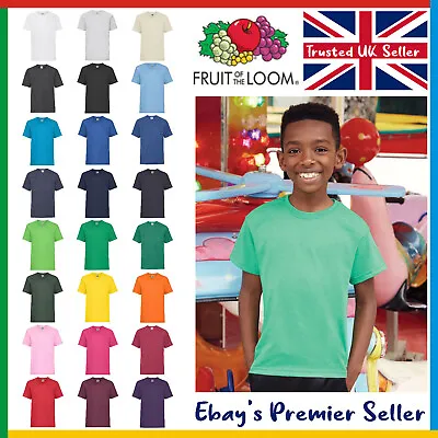 Buy Kids Plain T-Shirt - Fruit Of The Loom Value Children's Tee - FREE DELIVERY • 3.16£