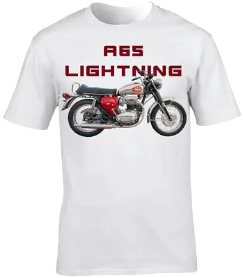 Buy Motorcycle T-Shirt A65 Lightning Motorbike Biker Short Sleeve Crew Neck • 16.99£