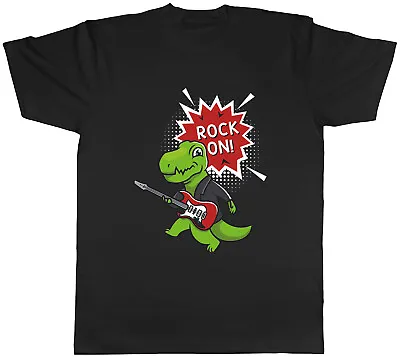 Buy Rock On Mens T-Shirt Dinosaur On Skateboard Unisex Tee Gift • 8.99£