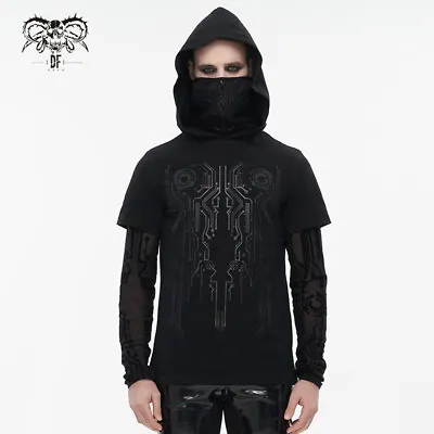 Buy Devil Fashion Cyber Punk Goth Alternative Black Man Sweater Hooded Top TT202 • 58£