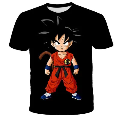 Buy Black Mens DBZ Little Son Goku Kuririn Short Sleeve T-shirts Adult Size S-6XL • 15.59£