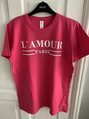 Buy Ladies Pink “l’amour” Paris T.shirt Size Xxl(16/18) • 6£
