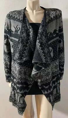 Buy The Nightmare Before Christmas Cardigan Women Sz 2 2X Open Front Skull Knit • 23.58£