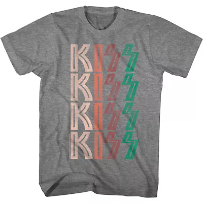 Buy Kiss Band Name Repeat Logo Men's T Shirt Metal Music Band Merch • 40.90£