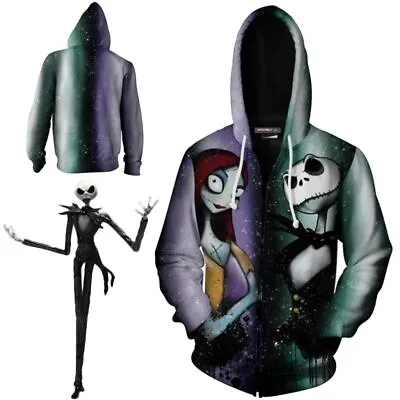 Buy Before Christmas The Nightmare Jack&Sally Skellington Zipper Hoodie Jacket • 18.01£