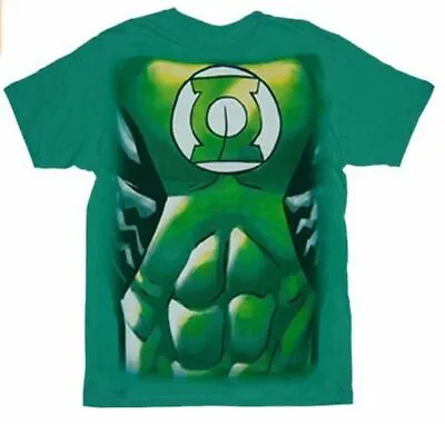 Buy Adult Green DC Comics Green Lantern Muscle Costume Suit Print T-shirt Tee • 12.26£