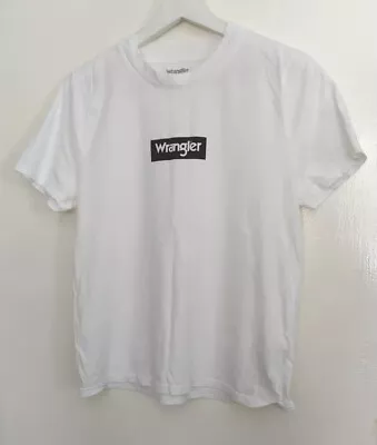Buy Women's White Cotton WRANGLER T Shirt Size M • 1.99£