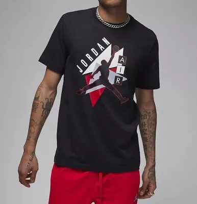 Buy Nike Men Jordan T Shirt Cotton Jersey Casual Black Red Print Tshirt Top S M L XL • 14.99£